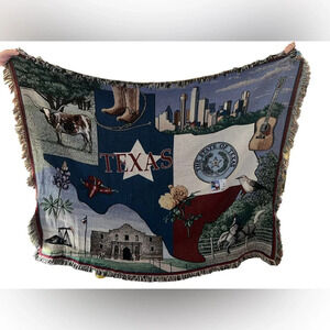 Pure Country Weavers State of Texas Tapestry Blanket Tapestry 72x54 NWT